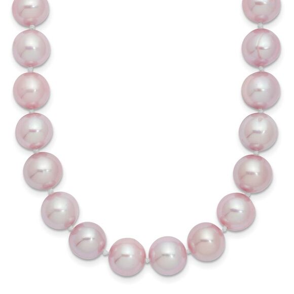 Kazi Luxury Sterling Silver Rh-plated 9-10mm Purple FW Cultured Pearl Necklace